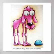 El perro rosado impresiones