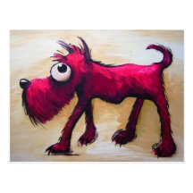El perro rosado postal