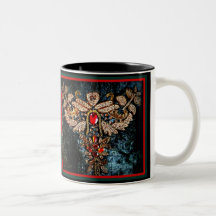 EL PERSA JEWELED BORDÓ DISEÑO DE LA ALMOHADA TAZA
