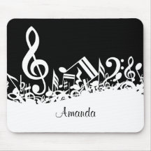 El personalizable embarulló las notas musicales Mo Alfombrillas De Raton