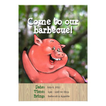 El personalizado tonto de la barbacoa del verano d invitación personalizada