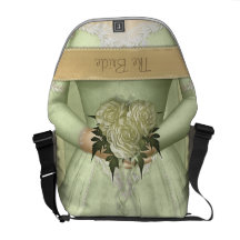 El personalizado (verde) de la novia bolsa messenger