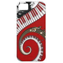 El piano cierra remolinos florales del Grunge de l iPhone 5 Case-Mate Carcasa