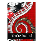 El piano cierra remolinos florales del Grunge de l invitaciones