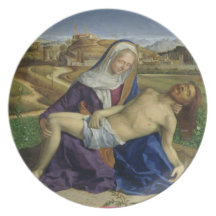 El Pieta, c.1505 (aceite en el panel) (restor 1996 Plato