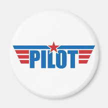 El piloto se va volando la insignia - aviación imán de frigorifico