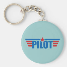 El piloto se va volando la insignia - aviación llavero
