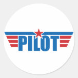 El piloto se va volando la insignia - aviación pegatina