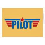 El piloto se va volando la insignia - aviación felicitación