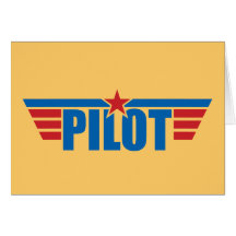 El piloto se va volando la insignia - aviación felicitación