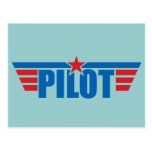El piloto se va volando la insignia - aviación tarjetas postales