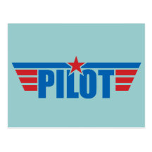 El piloto se va volando la insignia - aviación tarjetas postales
