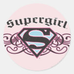 El Pin de Supergirl pela negro y rosa Pegatina