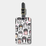 El pingüino retro lindo embroma el caso del iphone etiquetas de maleta