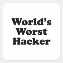 El pirata informático peor del mundo pegatina cuadradas