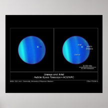 El planeta Urano y él es luna Ariel del Hubble Impresiones