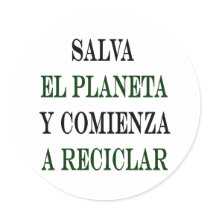 EL Planeta Y Comienza de Salva un Reciclar Pegatina