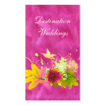 El planificador tropical del boda empluma la flor  tarjetas de visita