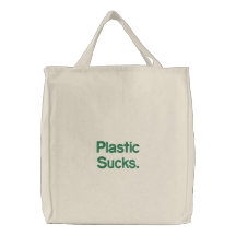 El plástico chupa bolsas bordadas