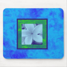 El Plumeria y las hojas personalizaron el verde, c Alfombrillas De Ratones