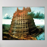 El "poco" de Pieter Bruegel torre de Babel Poster