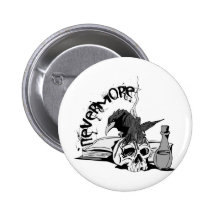 El Poe Raven nunca más el cráneo y el libro Pins