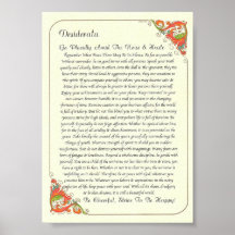 El poema de los desiderátums por Ehrmann máximo Posters