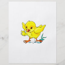 el polluelo amarillo que sostiene la flor se va vo tarjetas publicitarias