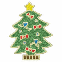 El polo de las mujeres bordadas árbol de navidad
