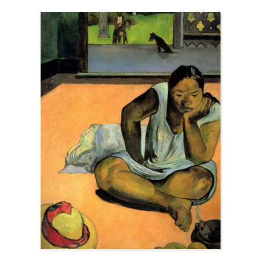 El poner mala cara o silencio - Paul Gauguin Postal