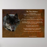 El poster CHEROKEE del arte del CUENTO de DOS LOBO