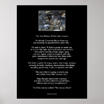 El poster CHEROKEE del arte del CUENTO de DOS LOBO