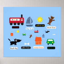 El poster del niño educativo que enseña sobre colo