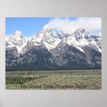 El poster magnífico de la cordillera de Teton