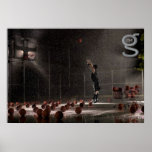 El practicar en la lluvia - poster del baloncesto