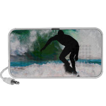 El practicar surf en espuma del océano iPod altavoces