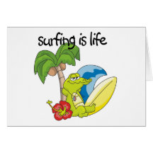 El practicar surf es vida felicitación