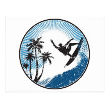 El practicar surf postales