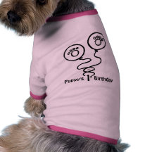El primer cumpleaños del perrito (personalizable) camisa de mascota