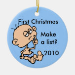El primer navidad del bebé hace una lista ornamento para reyes magos