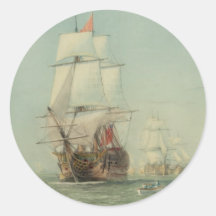 El primer viaje del H.M.S. Victory en 1778 Etiqueta