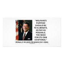 El propósito del bienestar de Ronald Reagan elimin Tarjeta Fotografica Personalizada