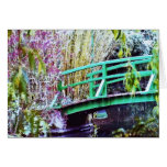 El puente de Monet con las flores Tarjetas