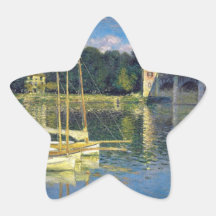 El puente en Argenteuil - Claude Monet Pegatinas Forma De Estrella
