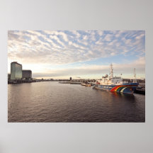 El puerto de Amsterdam en los Países Bajos Poster