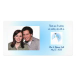 El ramo azul le agradece las tarjetas de la foto tarjeta con foto personalizada