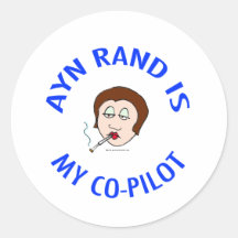 el rand del ayn es mi objectivism del copiloto pegatinas redondas