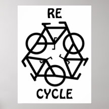 El RE CICLO recicla símbolo de la bicicleta Impresiones