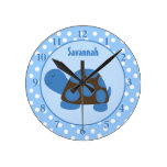 El reloj de pared (azul) de la tortuga de la MOD a reloj de pared