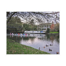El remar en la leva del río impresion de lienzo